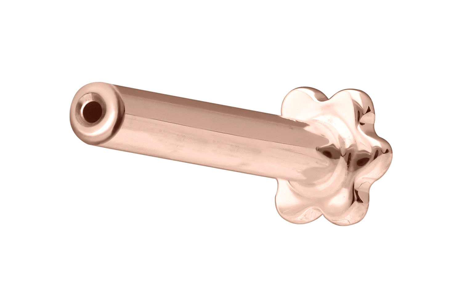 14 Karat Gold Labret Piercing mit Push Fit ohne Aufsatz BLUME
